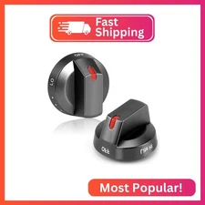 AMI PARTS DG64-00473B Black Stainless Knobs Replacement Stove Gas Range Knobs Co