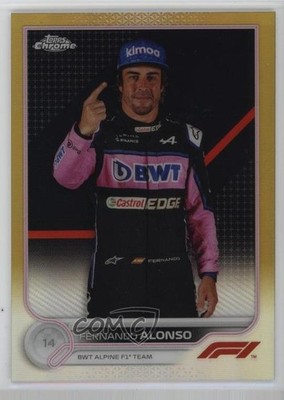 2022 Topps Chrome Formula 1 F1 Racers Gold Refractor /50 Fernando Alonso 13c1