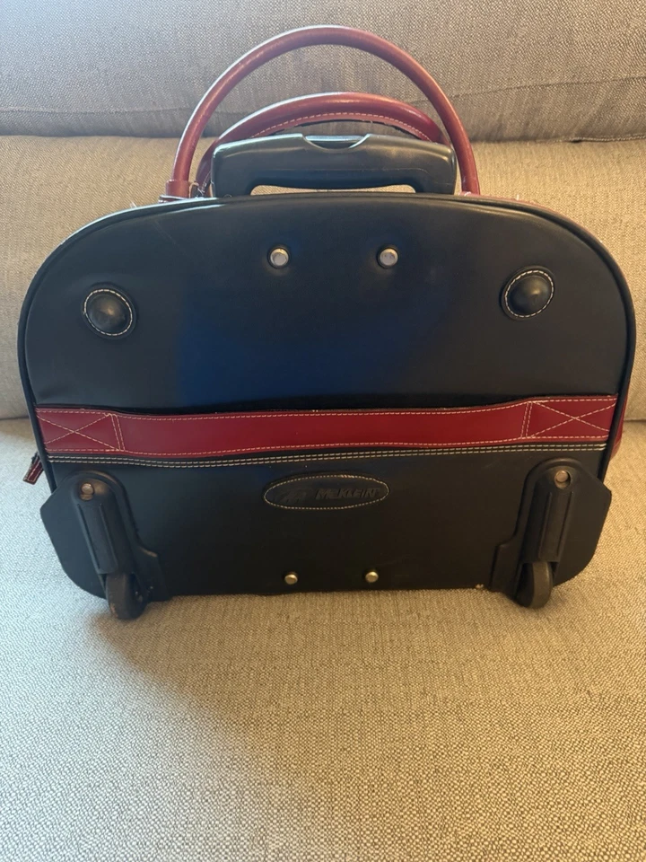 Портфель для ноутбука McKlein красный кожаный на роликах 15 дюймов женская сумка на колесиках 96146A ЧИТАЙТЕ - Изображение 3 из 4