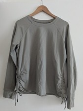 Pact Organic cotton side ruch green sweatshirt size L