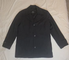 Jos. A. Bank Executive Collection Blazer Jacket Trench Coat Sz L Black