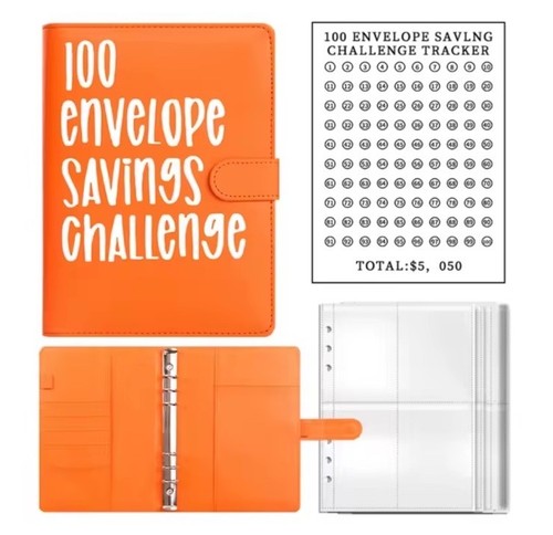 Budget Binder Cash Envelopes for Budgeting Money Organizer- Orange