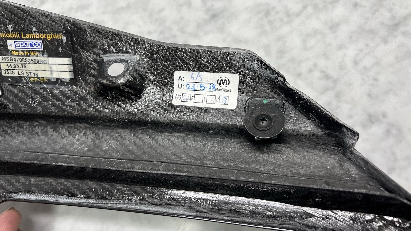 Lamborghini Aventador Left Side Carbon Air Vent OEM Genuine