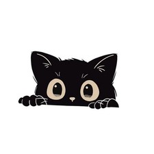 JLHAPPY1983-Adorable Peeking Black Cat Sticker for Cars, Trucks  Vehicle