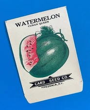 Circa 1915 Litho Antique Vintage Card Seed Co Packet Pack WATERMELON