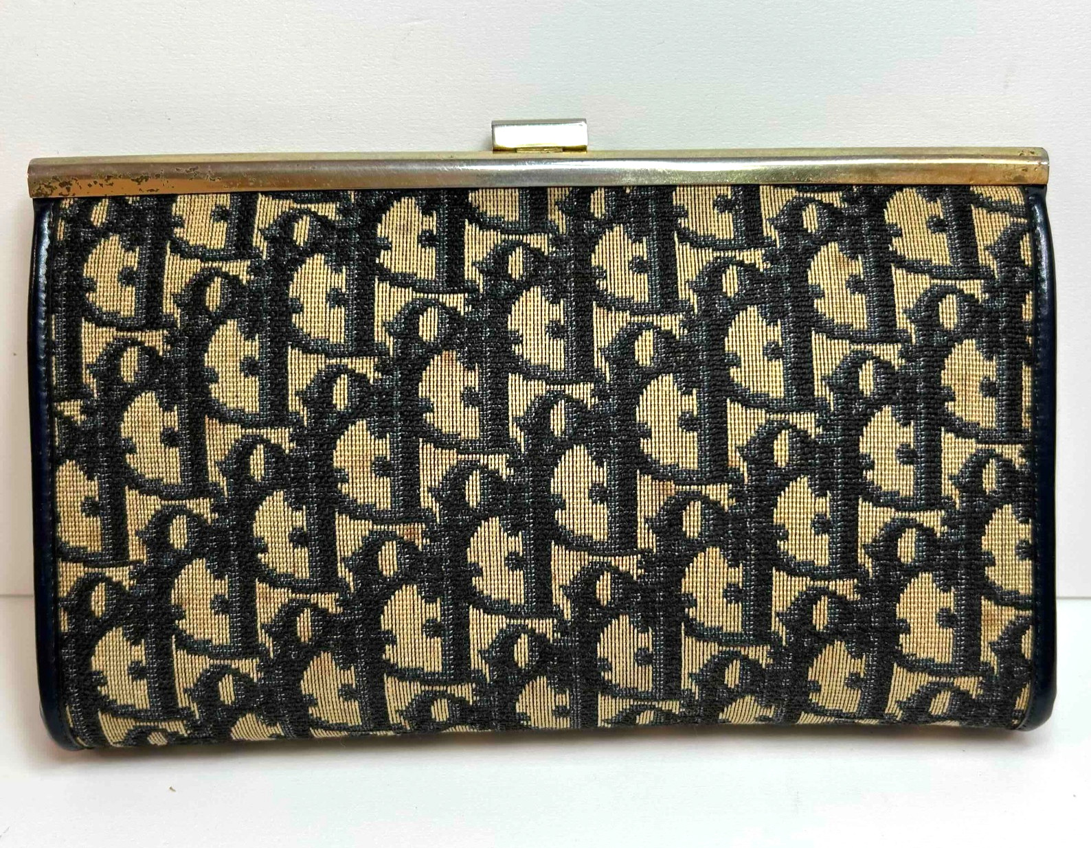 Auténtico bolso Christian Dior vintage de lona Trotter azul marino