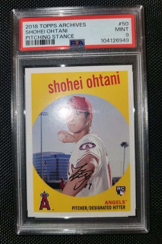 2018 TOPPS ARCHIVES PITCHING STANCE #50 SHOHEI OHTANI ROOKIE RC PSA 9