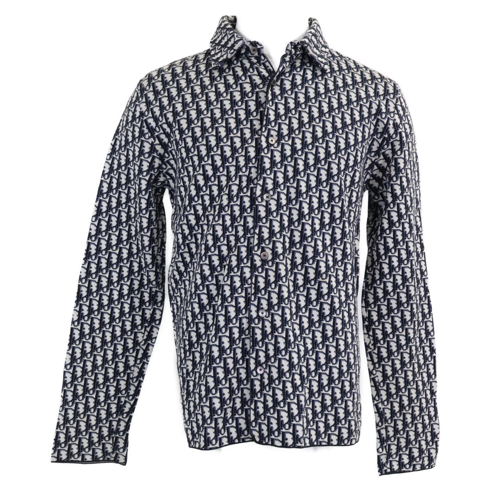 Dior HOMME 023M550AT099 Oblique Long Sleeve Shirt/ tops S Navy