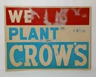 1960s Old Vintage Crow’s Hybrid Seed Corn Tin Metal Sign Iowa Illinois Farm Sign