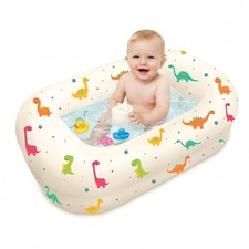 Inflatable Baby Bathtub with Built-in Air Pump, Back Support, Portable Travel Ba