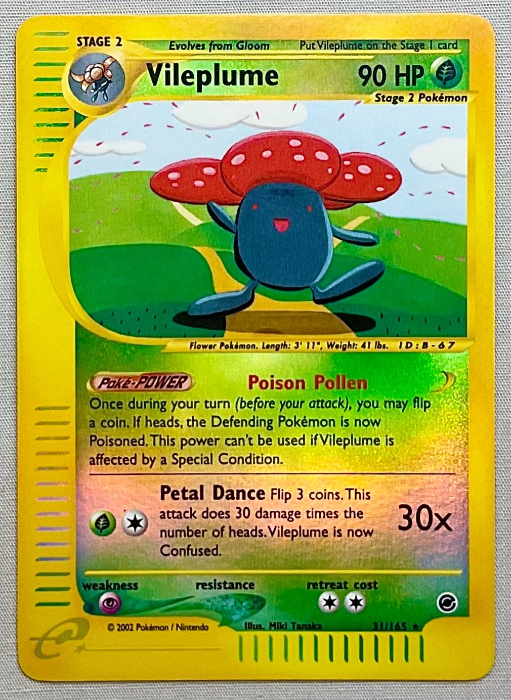 Pokémon Vileplume #31/165 Reverse Holo Rare - 2002 Expedition Base Set - NM Cond