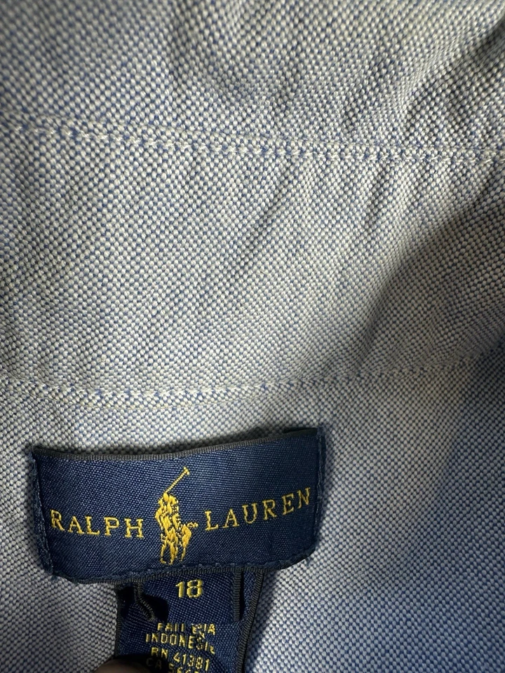 Polo Ralph Lauren Boys 18 Oxford Button Down Shirt White Embroidered Pony OCBD - Image 4 of 4