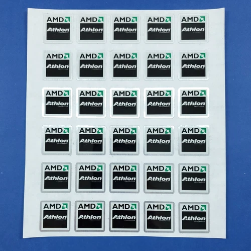 5 Vintage NOS AMD Athlon Processor Case Sticker Badge Foil Sticker OEM