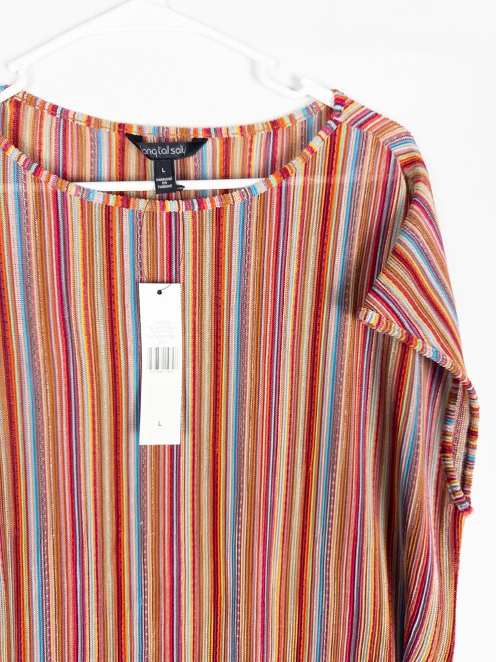 Blusa larga alta Sally para mujer L colorida correa pulóver de gran tamaño nueva con etiquetas Foto 4 de 4