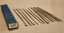 Vintage AM-Swiss 6-1/2" Die Sinker's Riffler File, 2  Cut, 12 Assorted