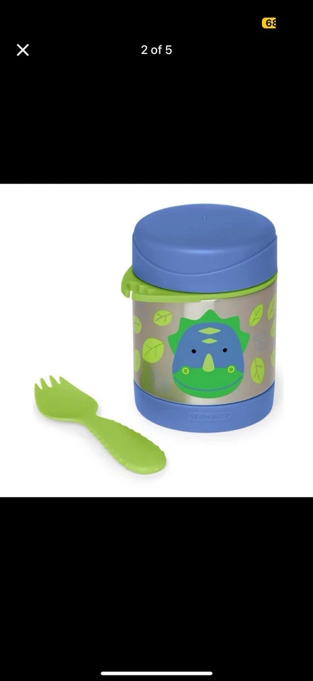 Tarro de comida aislado para bebés Skip Hop, zoológico, dinosaurio Foto 2 de 4