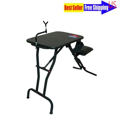 Ultra-Steady Shooting Bench 32 Lbs Padded Bench Top Foldable with 2 Gear Pouches