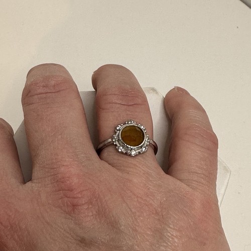 Bomb Party Ring Embrace The Journey Size 10 Genuine Yellow Chalcedony RBP2853 - Picture 6 of 7