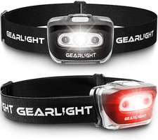 2Pack Outdoor Camping Headlamps with Adjustable Headband - Lightweight Headlight