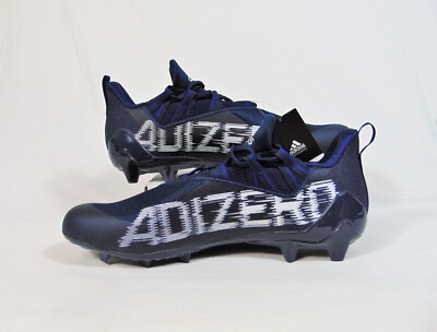 Adidas AdiZero 21 Navy Blue & White Football Cleats Sz 16 NEW