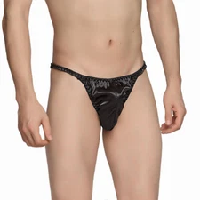 Men Satin Sissy Low Rise Pouch Tanga Panties Underwear Briefs  CD TV