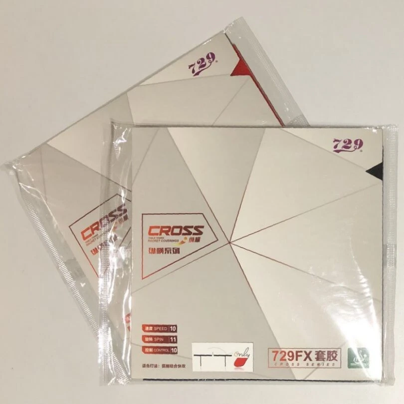 729 SPORTS 2 x 729 FX RITC Cross Table Tennis Ping Pong Rubber (1 red and 1 black)