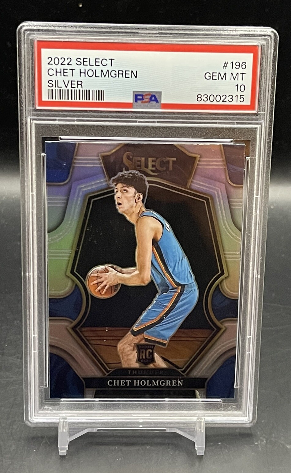 2022-23 Select Chet Holmgren RC Silver Prizm #196 PSA 10 Premier Level Rookie