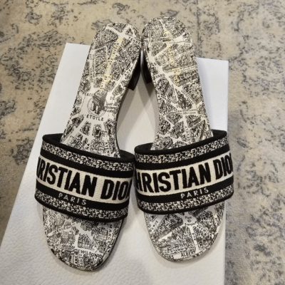 Christian Dior plan de paris edition dway slides in size 38.5 | eBay