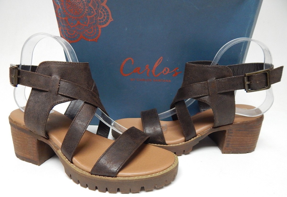 Carlos Santana Women's Gia Sandal - Casual Lug Sole Ankle Strap Sandals For Everyday Wear