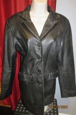 Style & Co. S Vintage 1990s Fitted Button Butter Soft Leather Jacket Coat Blazer