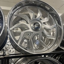 26 Forgiato Wheels Villagi Brushed Chrome Lip Wheel Tire Package 5-6 Lug