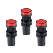 3 X Indicator Lights Acdc 12v  Light Red Led Flush Panel Mount 58 16mm