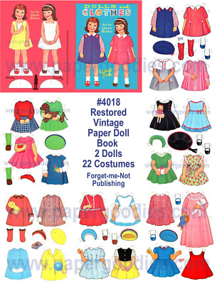 Restored Vintage Paper Doll Book by Queen Holden: ''Dolls and Clothes''