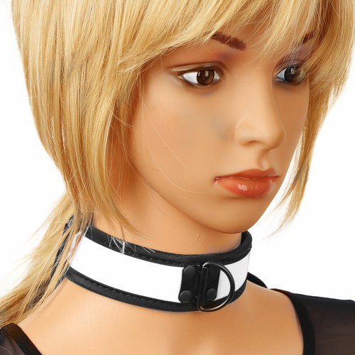 US Männer Frauen verstellbar gepolsterter Halsketten Halsband + Metall D-Ring Halskette - Bild 26 von 54