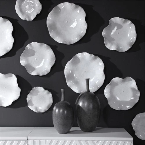 Uttermost Abella Coastal Ceramic Wall Decor in White (Set of 3) - Picture 9 of 10