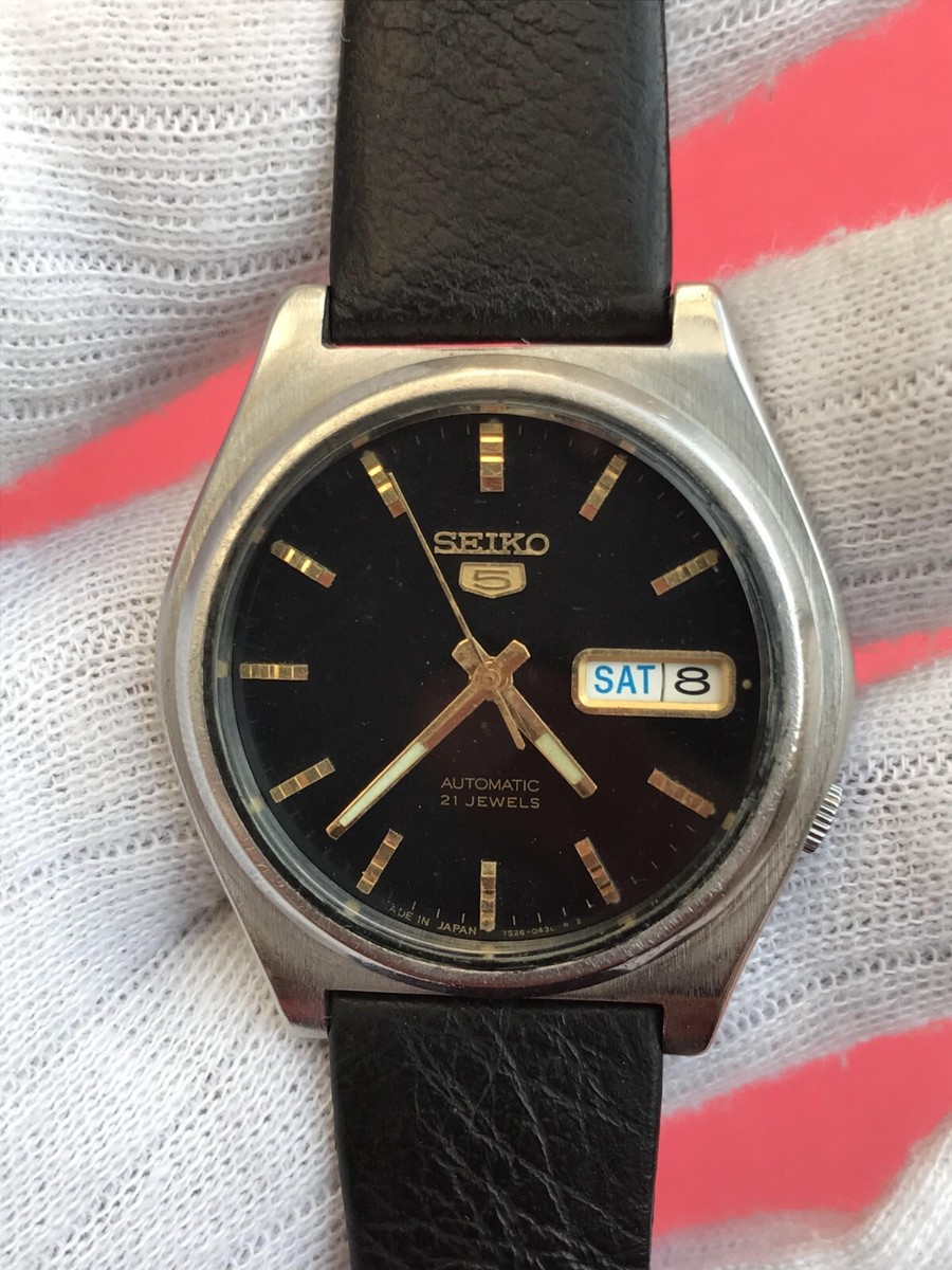 Vintage Seiko 5 Automatic 21 Jewels 7009-821j Day/Day Japan Men's