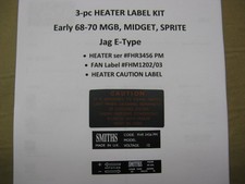 Mgb 3 Pc Heater 3456 Box Fan Labels Set Mgbgt Midget Sprite Mgb 3 Pc Heater 3456 Box Fan Labels Set Mgbgt Midget Sprite