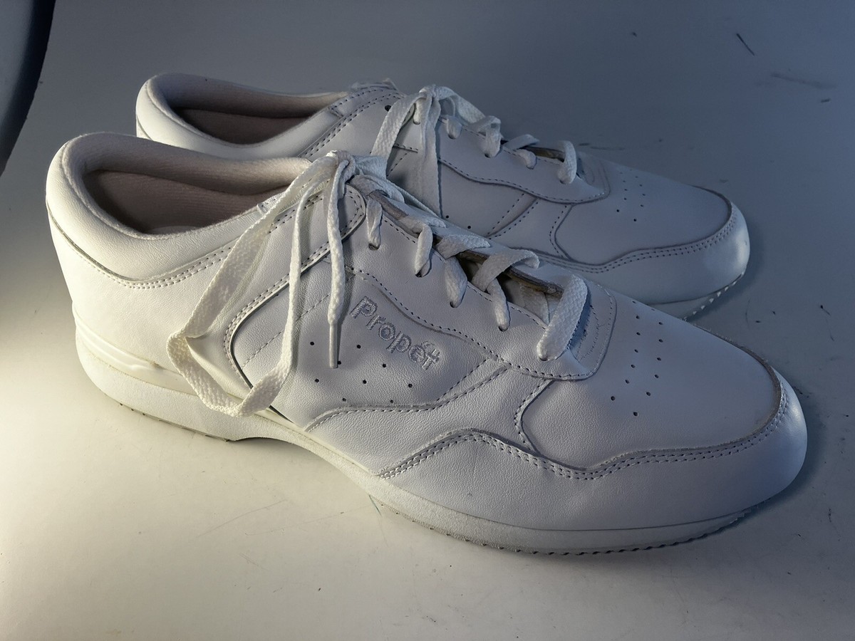 Propet LifeWalker Shoes 12 M White Leather Comfort Walking  display picture 1