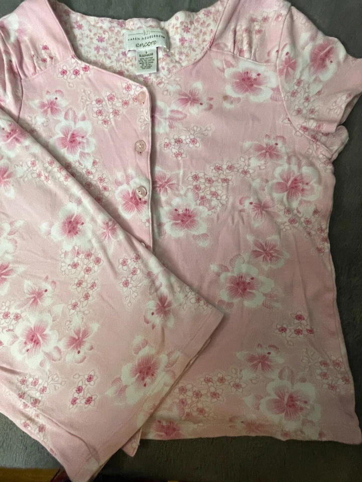 Pijama Karen Neuburger Encore para mujer S rosa floral mangas cortas salón Foto 2 de 4