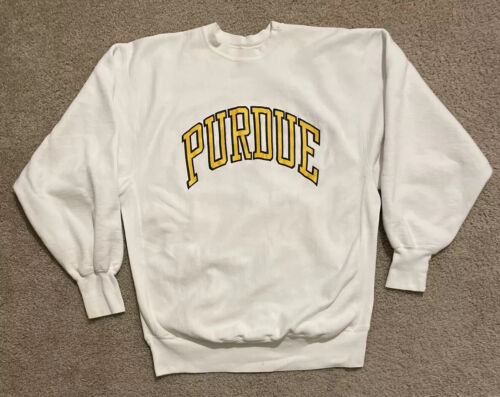 Vintage Champion Reverse Weave Warmup Sweatshirt Purdue University 90s 2XL White | eBay