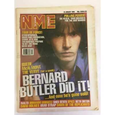 NEW MUSICAL EXPRESS NME MAGAZINE 10 JANUARY 1998 npbox0049 BERNARD BUTLER  LS