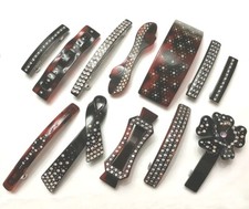 Women Barrette Party Prom Elegant Fancy Sparkle Crystal Black Brown Hair Clip