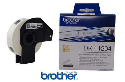 5x 400 Original Brother DK-11204 17x54 Mehrzweck-Etiketten 10 Ql-650 500 700 570