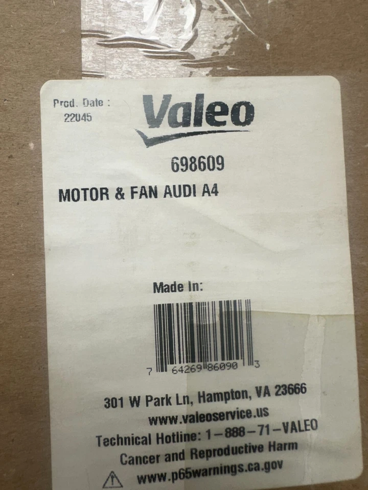 Motor ventilador radiador refrigeración conductor Valeo LH para Audi A4 2002-2009 1,8 2,0 L 698609 Foto 4 de 4