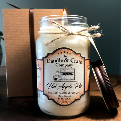 Hot Apple Pie, Soy Candle, Max Scent, Fall Candle, Dessert Candle, Gift for Mom
