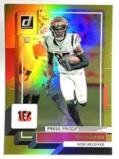 TEE HIGGINS Cincinnati Bengals 2022 Donruss GOLD HOLO PRESS PROOF Card #197
