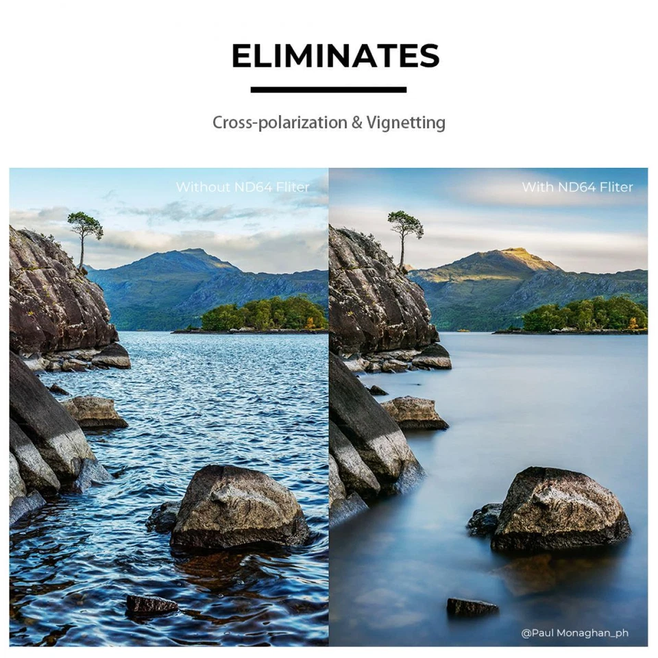 K&F Concept Lens Filter ND64 67mm 77mm 82mm 49mm NANO X Fixed Neutral Density  - Image 4 of 4