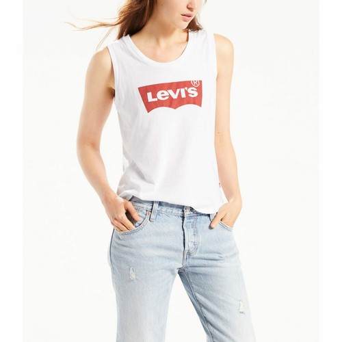 Levis Womens White Black Sleeveless 
