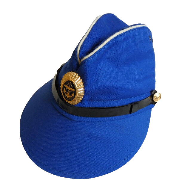Soviet Russian Navy Pilotka Cap Hat Blue Tropical Removable Visor