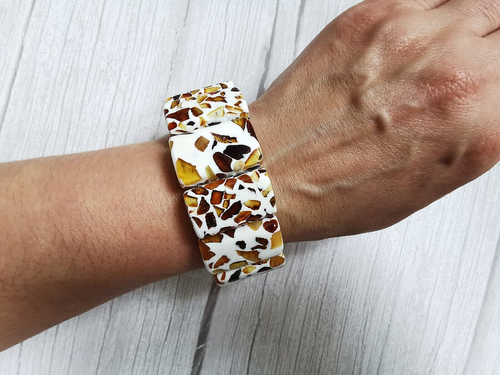 MASSIVE BRACELET MOSAIC FROM BALTIC AMBER - Picture 2 of 7